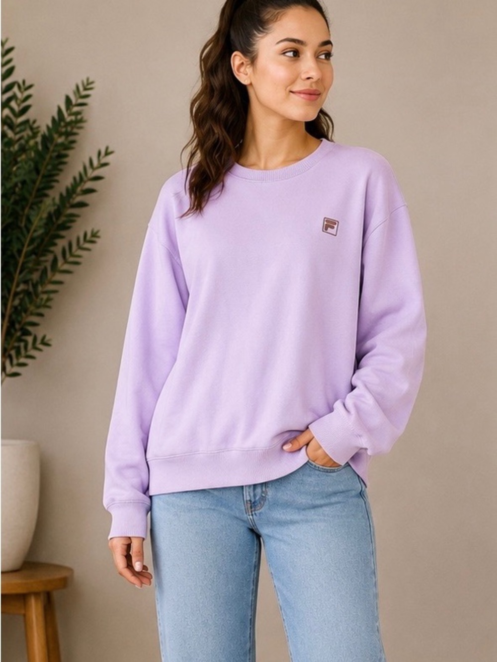 Fila Lilac Crewneck Sweatshirt - Women's Pastel Pullover